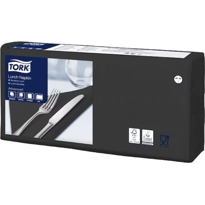 Tork Papírové ubrousky 2V černé 200ks 33x33cm