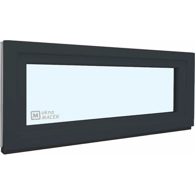 KNIPPING Plastové okno - 70 AD, 1500x600 mm, S, antracit Sklo: ornamentální (kůra čirá), Barva, imitace: antracit/antracit (oboustranně)