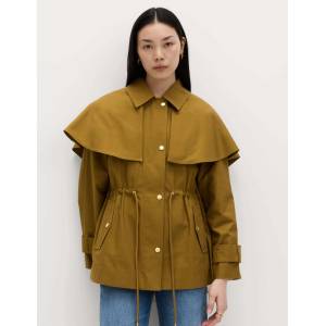 Marks & Spencer Плащ с яка и подчертан пас, от чист памук Marks & Spencer зелена Marks & Spencer | Zelen | ЖЕНИ | XS