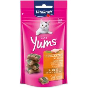 Vitakraft Лакомство Vitakraft Cat Yums пиле, с котешка трева 40g (493-31531)