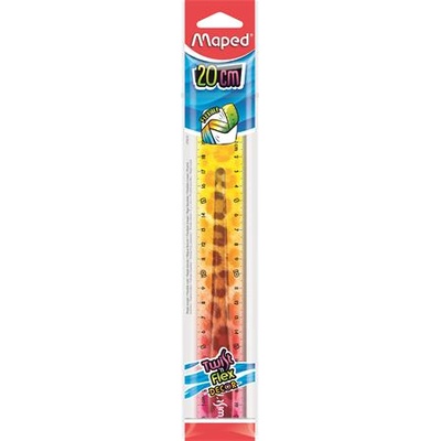 Maped Шнурче, пластмасово, нечупливо, 20 см, MAPED "Twistn Flex Decor Animals", смесени цветове 279219 (279219)