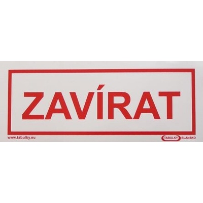VT ZAVÍRAT 210x87samolepící