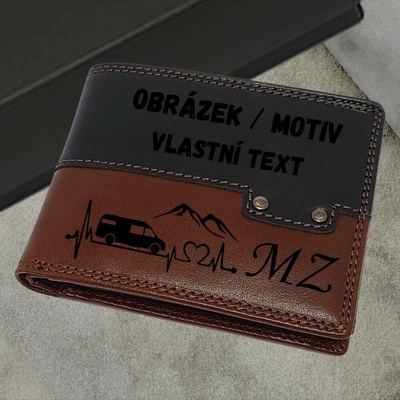 PRAGATI Luxusní dárek pro muže personalizovaná kožená peněženka v dárkové krabičce
