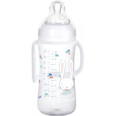 Bebeconfort Полипропиленова бутилка с дръжки Bebe Confort - Sweet Bunny, 270 ml, бяла (3102201230)