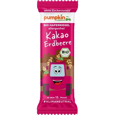Pumpkin Organics Био овесено барче Pumpkin Organics - С какао и ягода, 20 g (202684)