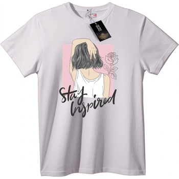 NOONEBRAND Тениска Бъди вдъхновен - L, White