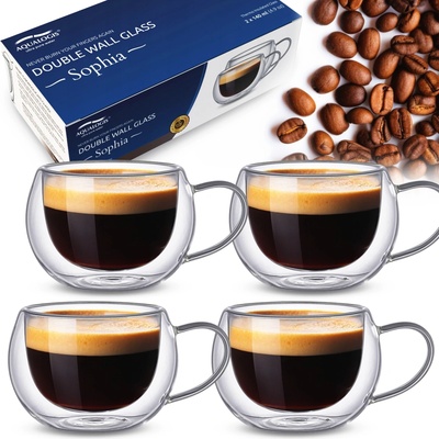 Aqualogis Sklenice na kávu a čaj 4 x 140 ml