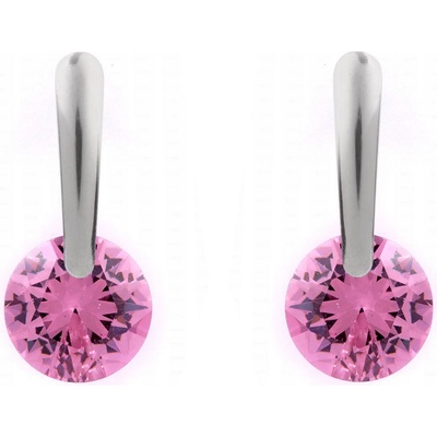 Prima-obchod náušnice z nerezové oceli s broušeným kamínkem rose platina 103921