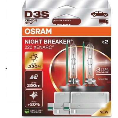 OSRAM XENONOVÉ VÝBOJKY XENARC NIGHT BREAKER LASER +220% D3S 66340XNN