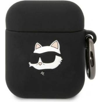 Karl Lagerfeld Кейс Karl Lagerfeld KLA2RUNCHK за AirPods 1/2, черен / черен, Silicone Choupette Head 3D (KF001468-0)