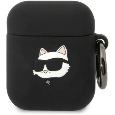 Karl Lagerfeld Кейс Karl Lagerfeld KLA2RUNCHK за AirPods 1/2, черен / черен, Silicone Choupette Head 3D (KF001468-0)