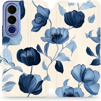 Mobiwear Flip Vivo V70 FE VP73S modrá krása květů