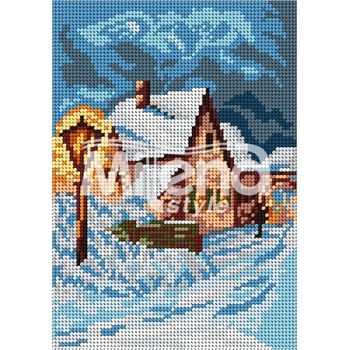 Milena Style Заснеженото градче - гоблен със схема