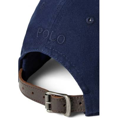 Ralph Lauren Памучна шапка с козирка Polo Ralph Lauren в тъмносиньо с изчистен дизайн 710957159 (710957159)