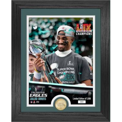 Obraz Philadelphia Eagles NFL Jalen Hurts Super Bowl LIX Lombardi Trophy Bronze Coin