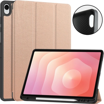 Vsetkonamobil LEATHER Zaklápací kryt pre Samsung Galaxy Tab S12+ ružovo-zlatý 152069