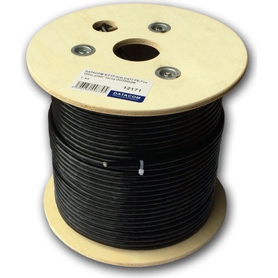 Datacom 12171 S/FTP drát CAT7 PE,Fca, 100m, černý