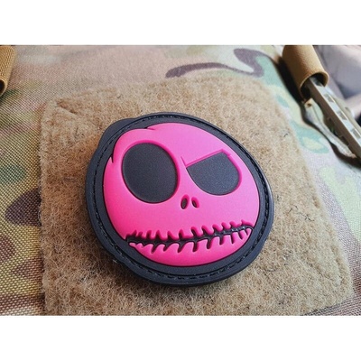 JACKETS TO GO nášivka NIGHTMARE SMILEY plast GLOW IN THE DARK RUŽOVÁ