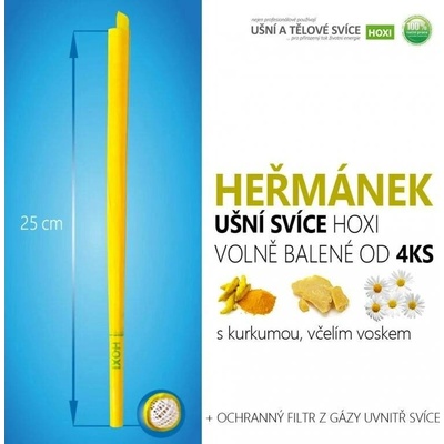 HOXI Ušní svíce s HEŘMÁNKEM volně balené