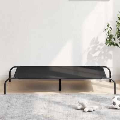 vidaXL Повдигнато легло за кучета черно 130x80x20 cm Оксфорд плат (42000840)