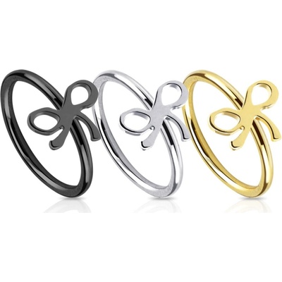 Šperky4U piercing do nosu mašlička N01150-GD