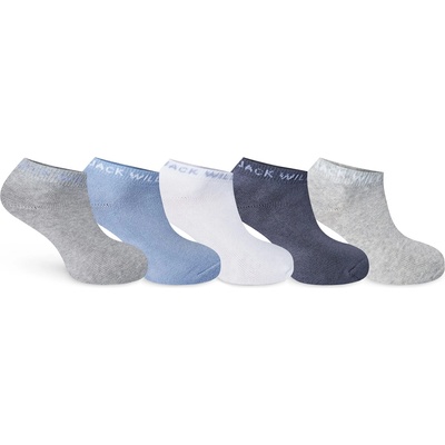 Jack Wills Чорапи Jack Wills Tembleton Trainer Socks 5 pack - Grey/Blue