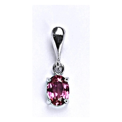 Čištín Stříbrný přívěsek syntetický zirkon fuchsia P 1246 22
