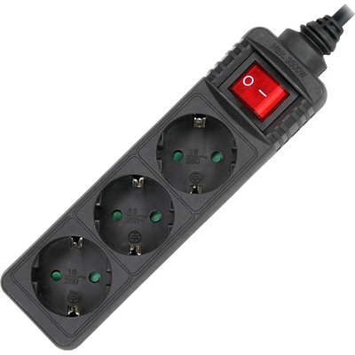 Xmart Разклонител с ключ Xmart GNB-03K, 3 гнезда, 1.5 м, Черен (7256)