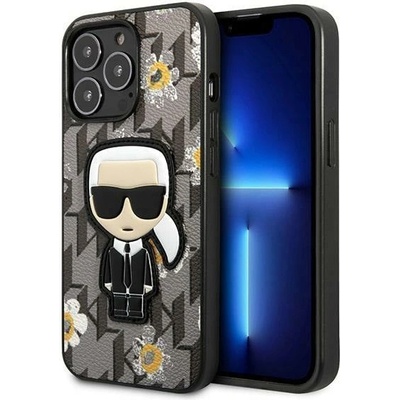 KARL LAGERFELD Кейс Karl Lagerfeld KLHCP13LPMNFIK1 за iPhone 13 Pro / 13 6.1", сив / сив, Flower Ikonik Karl (3666339049461)