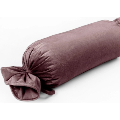 Biante Zamatový vankúš valec bonbon Velvet Prémium SVP-019 Hnedofialový 15x40