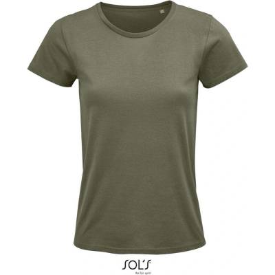SOL'S Crusader Women Dámske tričko z bio bavlny zelená khaki