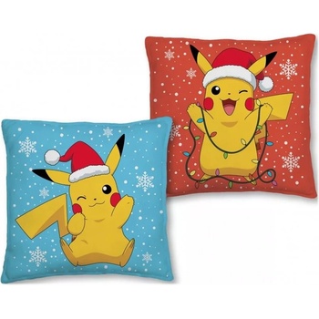 Halantex vankúš Pokémon Pikachu X-mass oboustranný 40x40