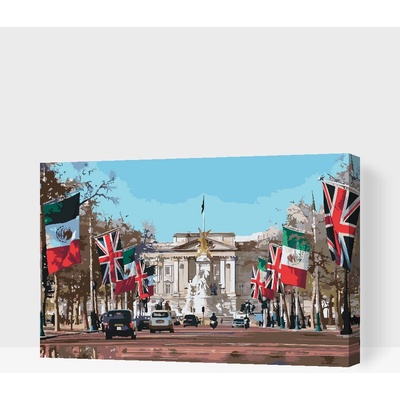 Vymalujsisam.cz Malování podle čísel Buckinghamský palác Anglie Velikost 40 x 60 cm Rámování Na kartonové desce