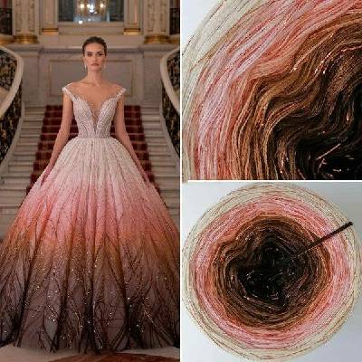 ColorfulLmadeshop Příze Čarovné klbko (3n) 1000m Limited Edition No.190 glitter copper