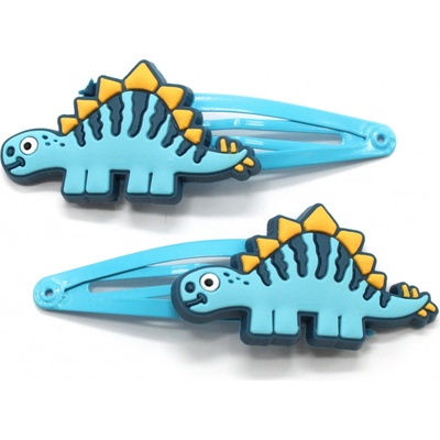 Dětské sponky s dinosaury 2 ks modrá