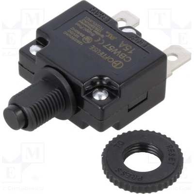OPTIFUSE CBW57-ES-15A Pojistka: tepelná; 15A; Imax: 1kA; 125V,250V; 32VDC,50VDC