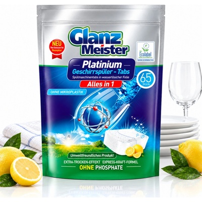 Glanz Meister Platinium tablety do myčky Alles in 1Lemon 65 ks – Zboží Dáma