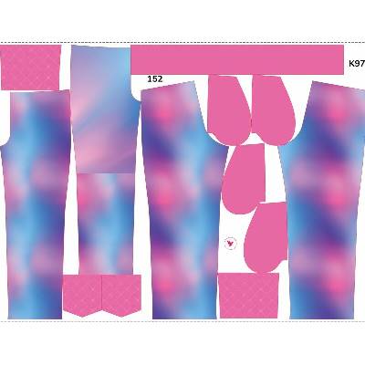 Takoy Panel se střihem rozšířené softshellové kalhoty pastelový gradient 152