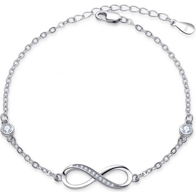Zlatnictví Zlatíčko stříbrný náramek nekonečno se zirkony NB1223