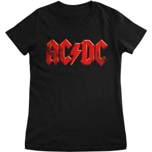 AC/DC Distressed Logo Black S Дамски Риза (PS-5-ACDC013-H86-3-BK-S)