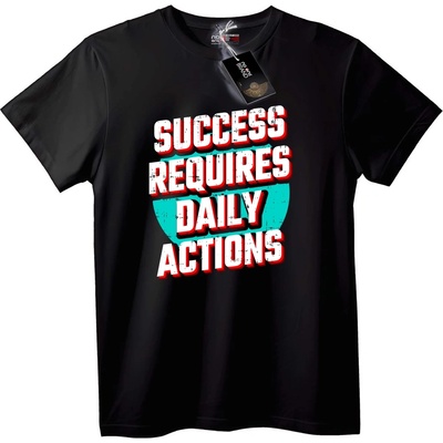 NOONEBRAND Тениска Успех от Ежедневни Действия - 2XL, Black