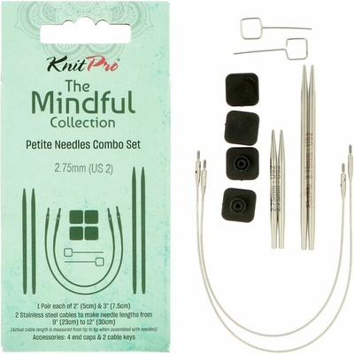 KnitPro Mindful Petite Combo Set vymeniteľné ihlice 5cm a 7,5cm - 2,75mm