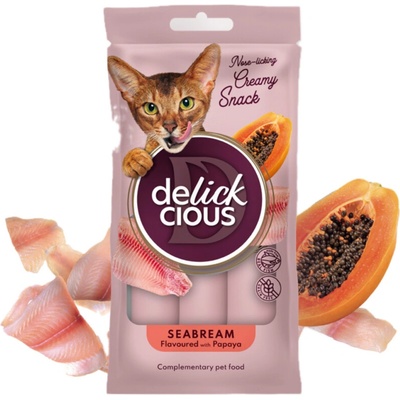 Delickcious krémová pochúťka pražma s papája 4 x 15 g