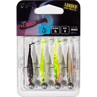 Fox Rage Ultra UV Micro Tiddler Fast Mixed Colour Loaded Lure Pack 5cm 4ks