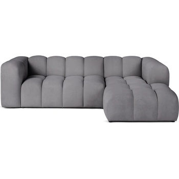 Bonami Сив кадифен ъглов диван (десен ъгъл) Cube - Bonami Selection (CUBERIGHTCORNERANTHRACITE)