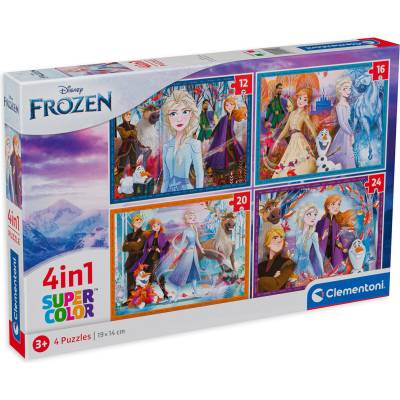 Clementoni Пъзел Clementoni 4 в 1 - Замръзналото кралство (21518)