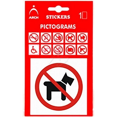 informační piktogram, samolepka, "Nevstupujte se zvířaty", 100x170mm
