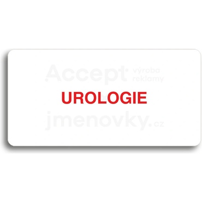 ACCEPT Piktogram UROLOGIE - bílá tabulka - barevný tisk bez rámečku