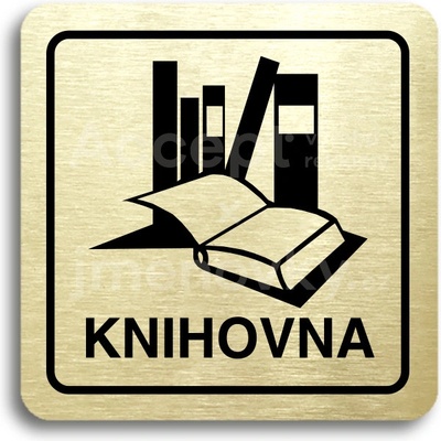 ACCEPT Piktogram knihovna - zlatá tabulka - černý tisk