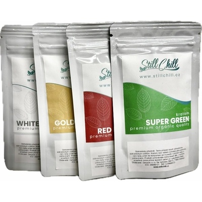 StillChill 3 x Kratom Druh Kratomu 1 White Maeng Da Druh Kratomu 2 White Maeng Da Druh Kratomu 3 Gold Maeng Da 30 g